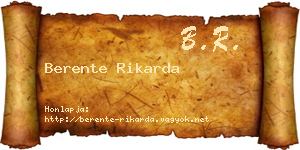Berente Rikarda névjegykártya